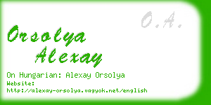 orsolya alexay business card